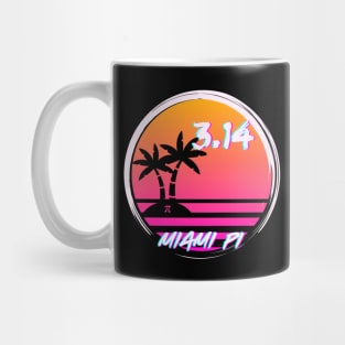 Pi Vaporwave Sunset 80s Pink and Orange 3.14 Miami Pi Mug